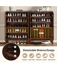 Slickblue Modern Shoe Cabinet with Adjustable Shelves for Entryway