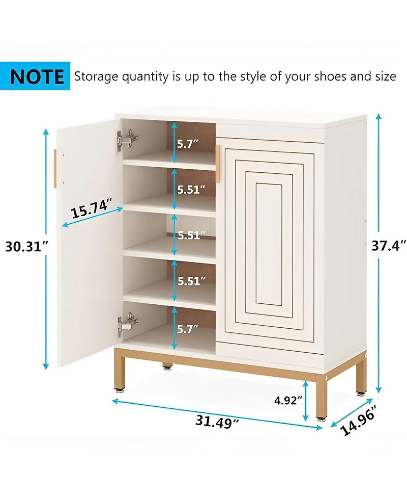 Slickblue 5 Tier Modern Shoe Storage Organizer for Entryway and Closet