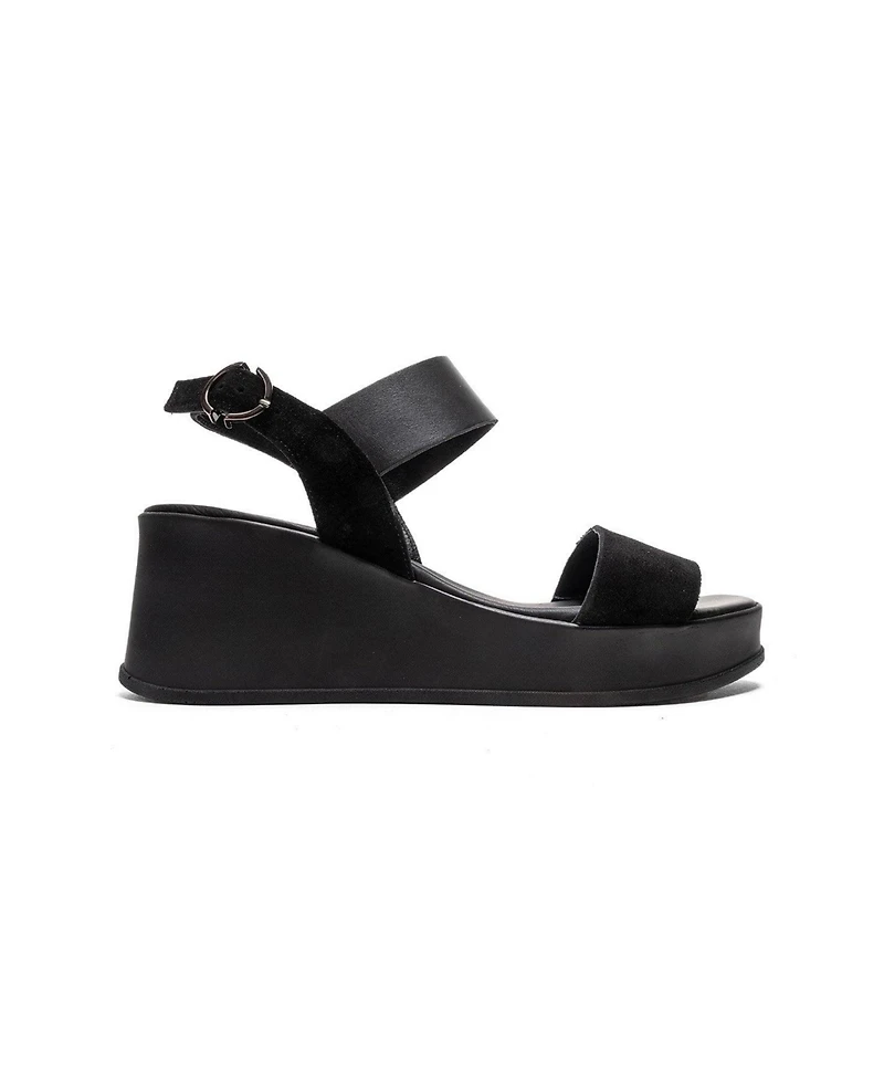 Forever & Always Shoes Women's Lolanthe Leather Wedge Sandal