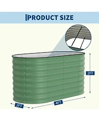 Xo 2-Pack 4x2x2FT Galvanized Raised Garden Bed, Metal Planter Boxes for Vegetables Flowers, Rust-Resistant Outdoor Garden Beds