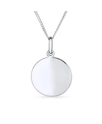 Bling Jewelry Inspirational Love and Luck Quote Round Disc Equestrian Horseshoe Pendant Necklace .925 Sterling Silver