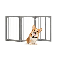 Ruie 30 in Foldable Wooden Pet Fence with 3 Rotating Panels Indoor Room Divider
