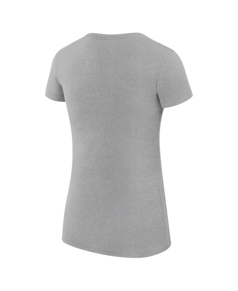 G-iii 4Her by Carl Banks Women's Heather Gray New York Knicks Super-Slim Fit Lightweight Filigree Logo T-Shirt