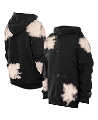 New Era Men's Black York Knicks Injection Bleached Out Raw Edge Hoodie