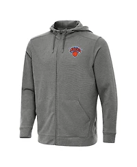 Antigua Men's Heather Charcoal New York Knicks Effortless Full-Zip Hoodie