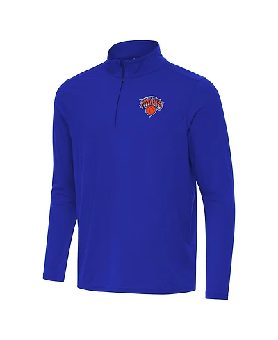 Antigua Men's Royal New York Knicks Intent Quarter-Zip Sweatshirt