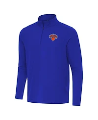 Antigua Men's Royal New York Knicks Intent Quarter-Zip Sweatshirt