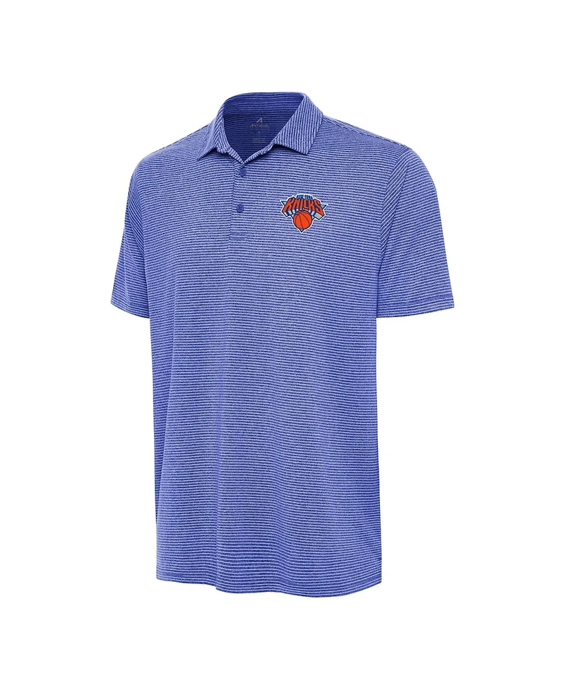 Antigua Men's Heather Blue New York Knicks Scheme Polo Shirt