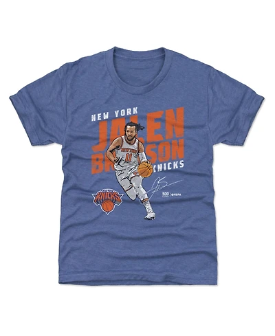 500 Level Big Boys and Girls Jalen Brunson Blue New York Knicks Slant T-Shirt