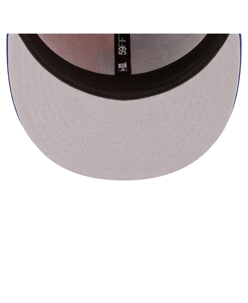 New Era Men's Orange/Blue New York Knicks 80s Throwback Pinwheel 59FIFTY Fitted Hat
