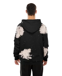 New Era Men's Black York Knicks Injection Bleached Out Raw Edge Hoodie