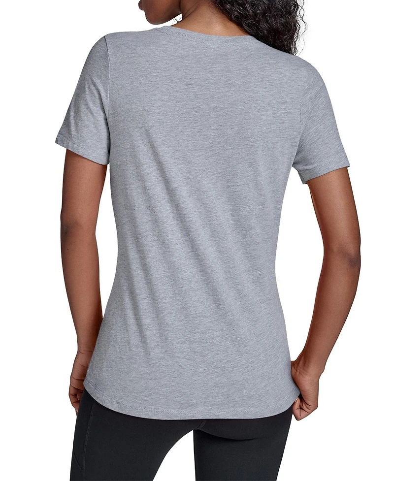 Starter Women's Gray New York Knicks Team Stripe V-Neck T-Shirt