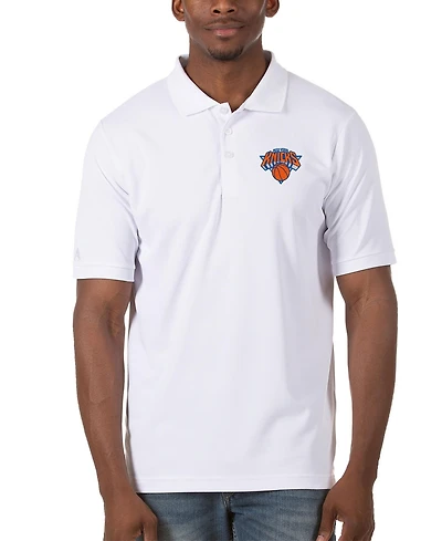 Antigua Men's White New York Knicks Legacy Pique Polo Shirt