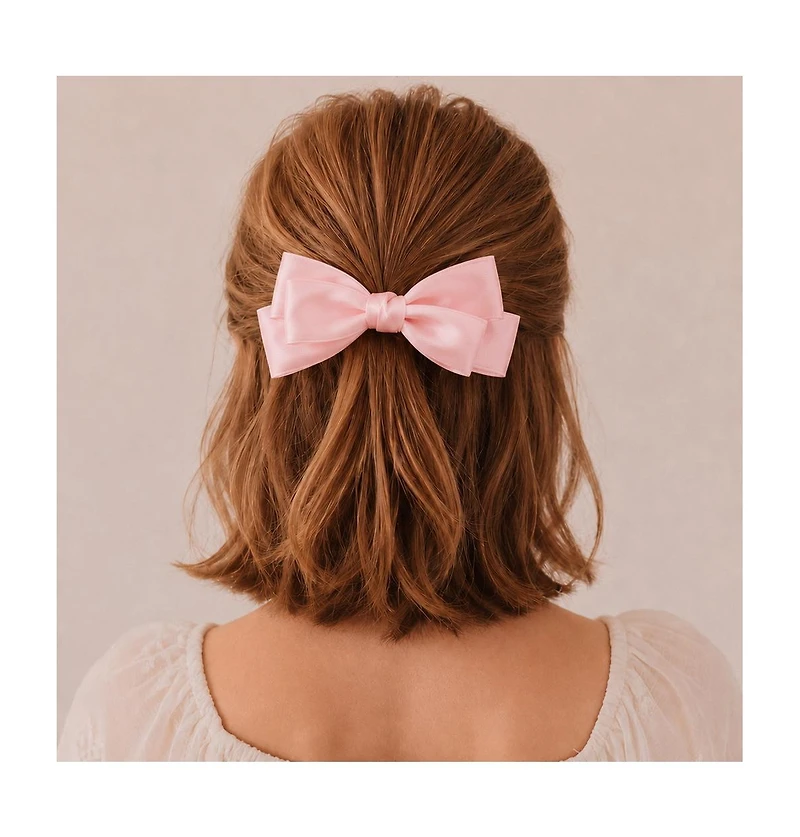 Puttisu Girls Large Double Bow Clip Set (2pc)