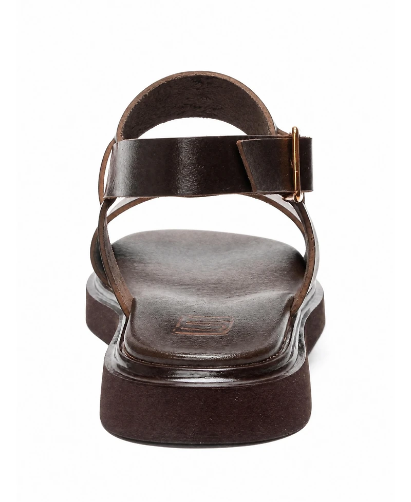 Forever & Always Shoes Women's Quella Leather Buckle Sandal