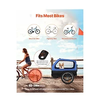 Ruie Foldable Pet Bike Trailer 88 lb Capacity 31 in Cabin Quick Connect Coupler