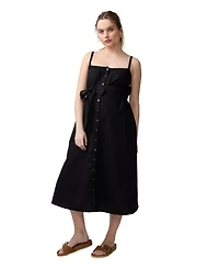 Ingrid + Isabel Maternity Sleeveless Button Front Midi Dress
