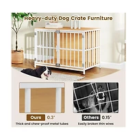 Ruie Dual-Door Dog Crate End Table with Chew-Resistant Metal Frame
