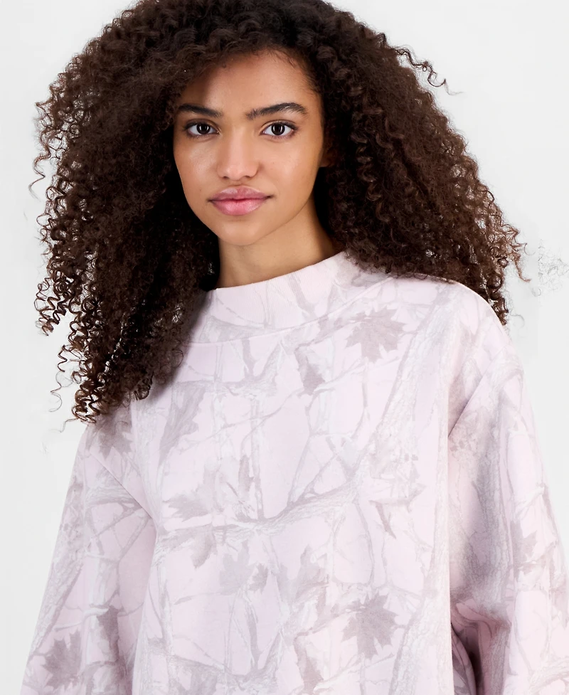 Madden Girl Juniors' Printed Mockneck Sweatshirt