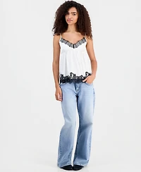 Madden Girl Juniors' Lace-Trim Satin Camisole