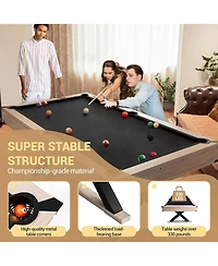 Xo 84" Rustic Pool Table with Accessories, Heavy Duty Billiard Table for Home Game Room Club Entertainment