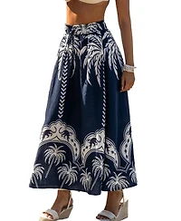 Cupshe Women's Tropical Palm Print Maxi Skirt