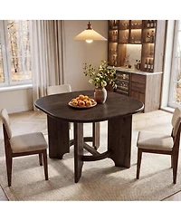 Tribesigns Solid Wood Square Dining Table for 4, 47.24-Inch Farmhouse Kitchen Dinner Table, Sturdy Rustic Dining Room Furniture