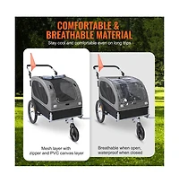 Ruie 2 in 1 Dog Bike Trailer and Pet Stroller for Pets up to 88 lbs