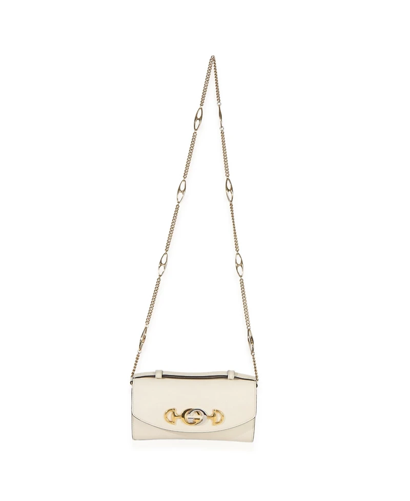 Pre-Owned Gucci Cream Smooth Calfskin Mini Zumi Chain Shoulder Bag