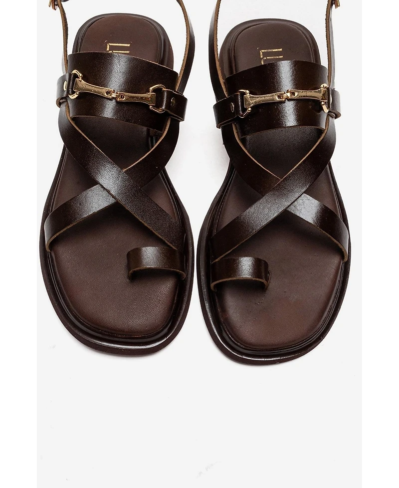 Forever & Always Shoes Women's Fabiana Leather Thong Sandal