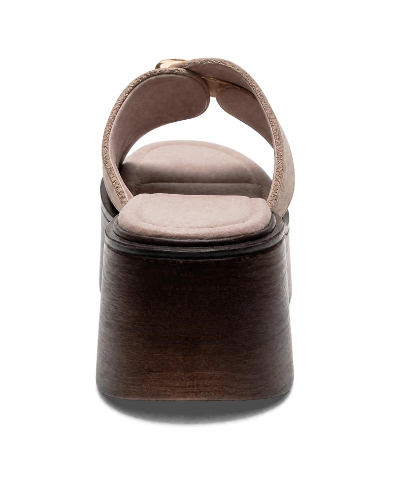 Forever & Always Shoes Women's Fianna Leather Cross Strap Platform Sandal
