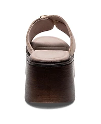 Forever & Always Shoes Women's Fianna Leather Cross Strap Platform Sandal