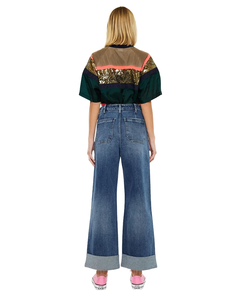 KanCan Women's Haylee Ultra High Rise 90's Wide Leg Jeans