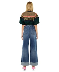 KanCan Women's Haylee Ultra High Rise 90's Wide Leg Jeans