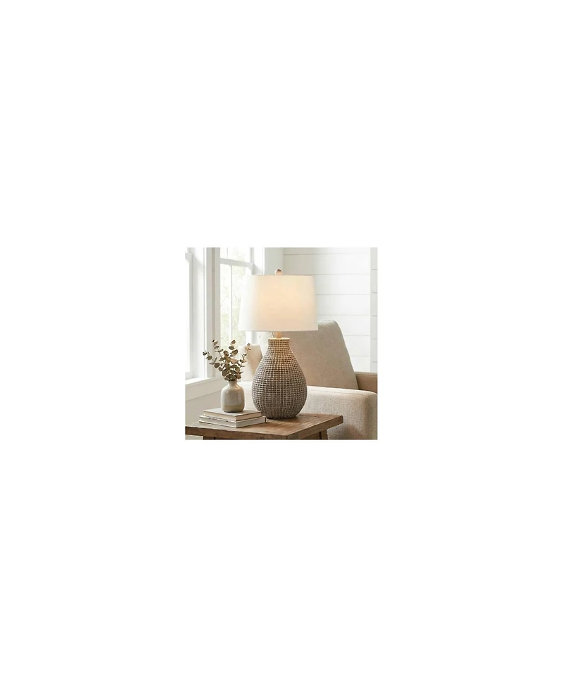 360 Lighting Lara 28" Tall Gourd Farmhouse Rustic Country Cottage Table Lamp Single Living Room Bedroom