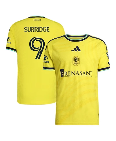 Adidas Men's Sam Surridge Yellow Nashville Sc 2026 The Reverb Kit On-Field Authentic Patch Jersey