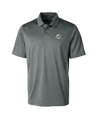 Cutter & Buck Men's Steel Miami Dolphins Prospect Textured Stretch Polo Shirt