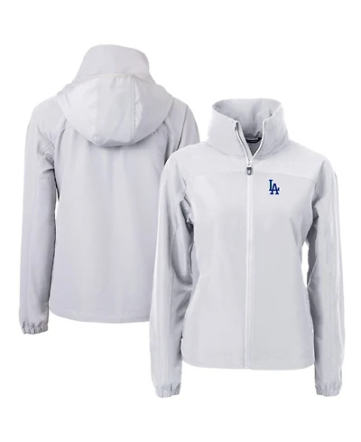 Cutter & Buck Women's Gray Los Angeles Dodgers Charter Eco Full-Zip Jacket