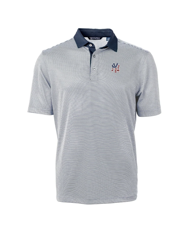 Cutter & Buck Men's Navy New York Yankees Americana Logo Big & Tall Virtue Eco Pique Polo Shirt