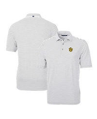 Cutter & Buck Men's Gray Missouri Tigers Throwback Logo Virtue Eco Pique Stripe Polo Shirt