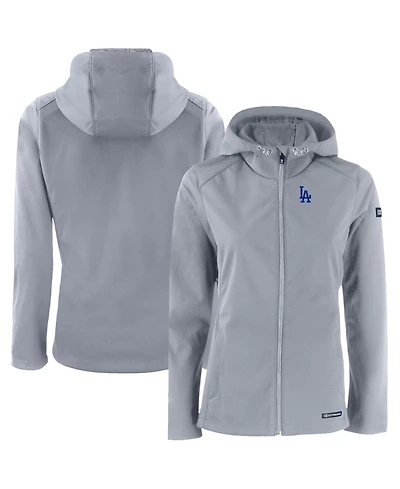 Cutter & Buck Women's Gray Los Angeles Dodgers Evoke Eco Softshell Full-Zip Jacket