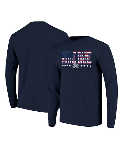 Image One Men's Navy Notre Dame Fighting Irish Tall Type Flag Long Sleeve T-Shirt