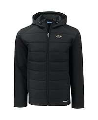 Cutter & Buck Men's Black Baltimore Ravens Evoke PrimaLoft Hybrid Eco Softshell Full-Zip Hooded Jacket