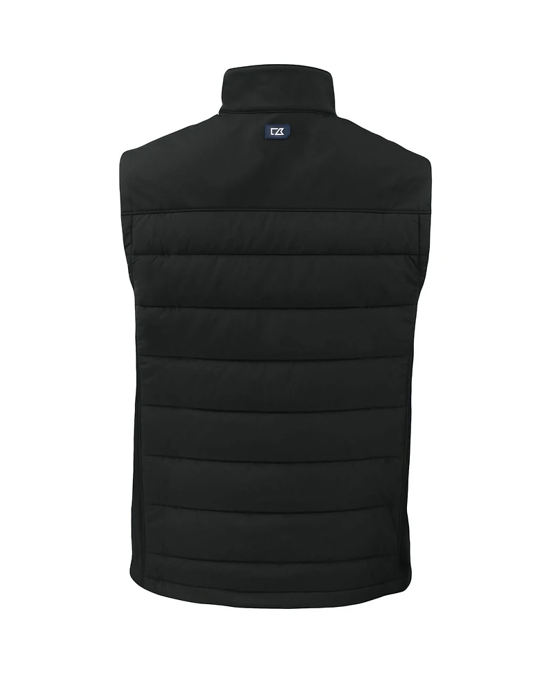 Cutter & Buck Men's Black Detroit Lions Primary Mark Evoke PrimaLoft Hybrid Eco Softshell Full-Zip Vest
