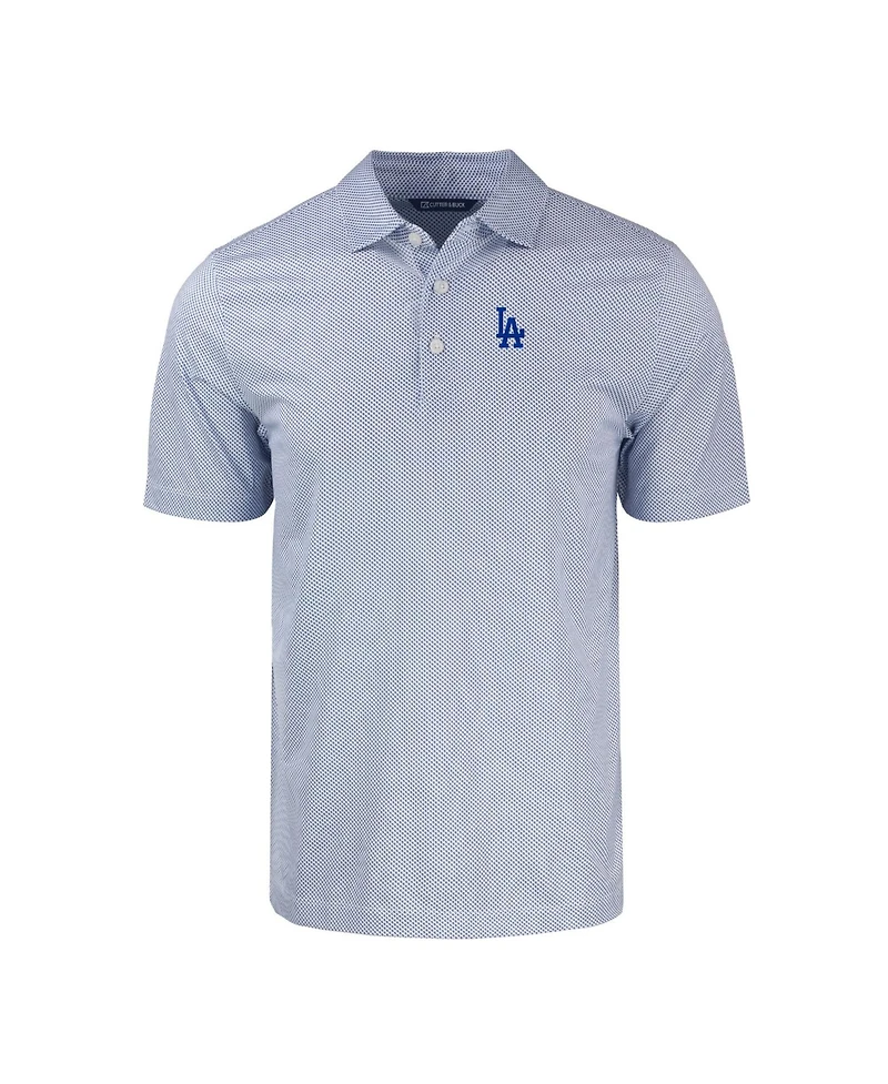 Cutter & Buck Men's Royal/White Los Angeles Dodgers Pike Eco Symmetry Print Stretch Polo Shirt