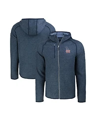 Cutter & Buck Men's Heather Navy Los Angeles Dodgers Stars Stripes Mainsail Sweater-Knit Full-Zip Hoodie