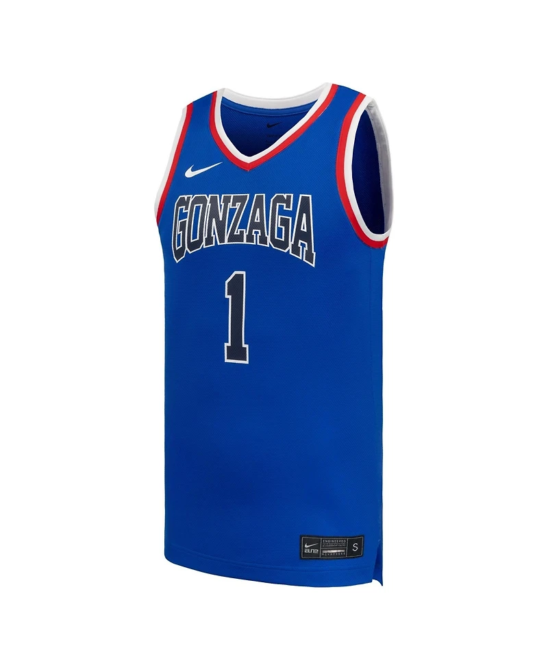 Nike Men's #1 Royal Gonzaga Bulldogs Replica Basketball Jersey