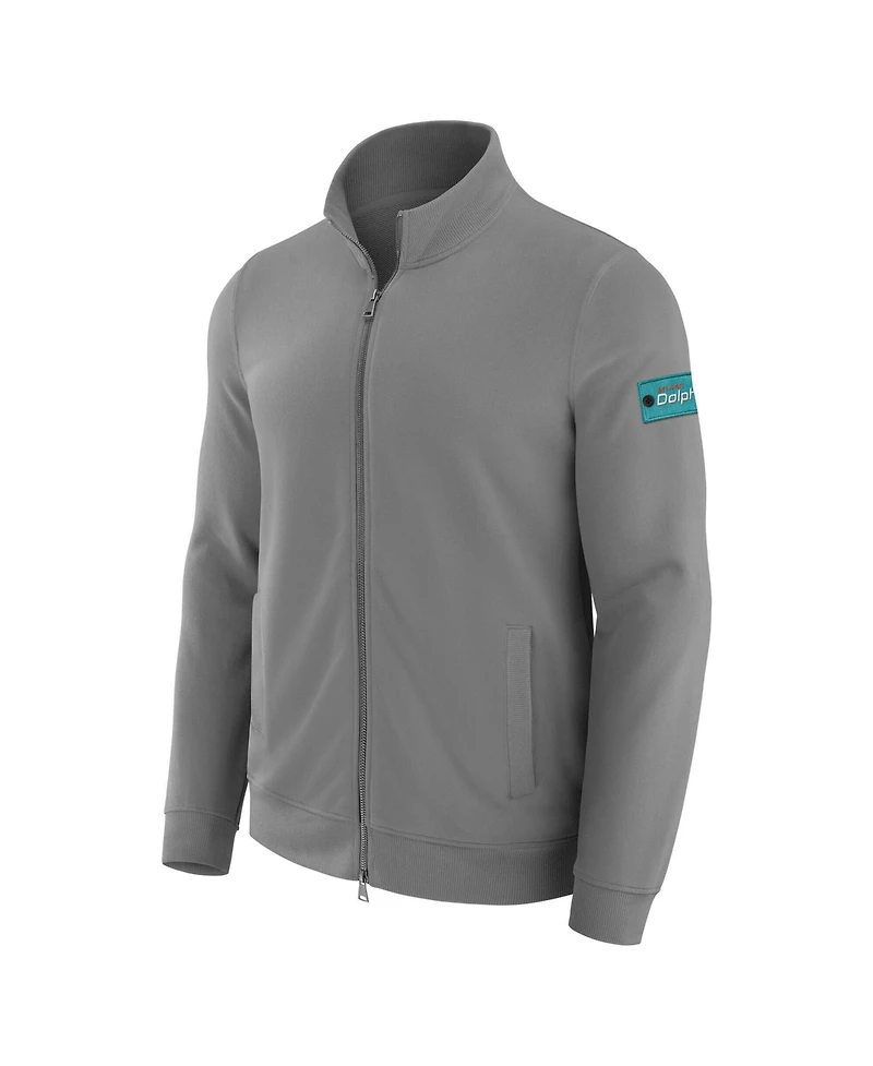 J. Palmer Men's Graphite Miami Dolphins QB1 Full-Zip Sweatshirt