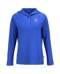 Cutter & Buck Women's Royal New York Yankees Cooperstown Collection Coastline Epic Comfort Eco Hoodie Raglan Long Sleeve T-Shirt