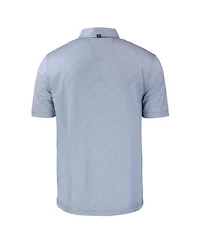 Cutter & Buck Men's Gray New York Yankees Pike Eco Pebble Print Stretch Polo Shirt